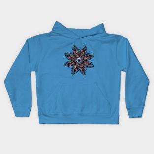 Rainbow Mandala flower graphic design pattern Kids Hoodie